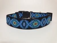 Blue & Black Motif Large Collar