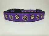 Purple Paws Large Collar