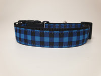 Blue Checkers Large Collar