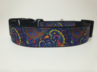 Navy Paisley Large Collar