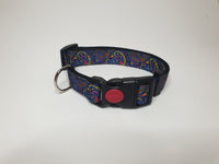 Navy Blue Paisley Medium Collar