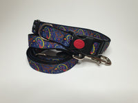 Navy Blue Paisley Medium Collar