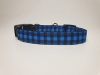 Blue & Black Checkers Small Collar