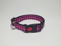 Pink & Black Checkers Small Collar