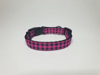 Pink & Black Checkers Small Collar