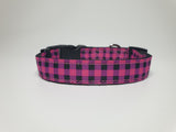 Pink & Black Checkers Small Collar