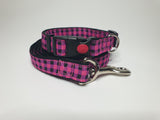 Pink & Black Checkers Small Collar